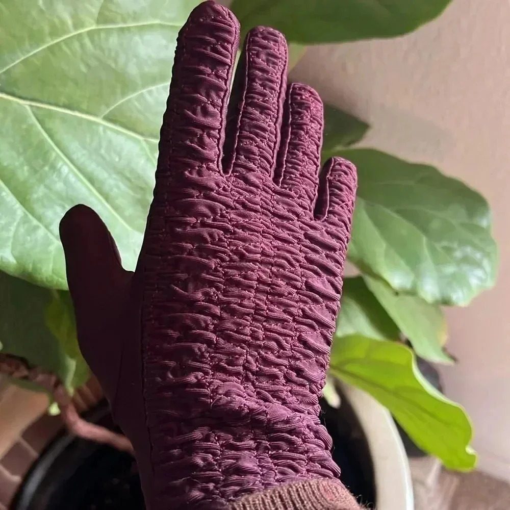 Echo Thinsulate Burgundy Scrunchie Gloves Medium